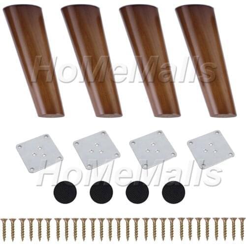 4pcs Wood Furniture Legs Straight Feet As Replacement for Sofa Bed Couch Table Cabinet Solid Wooden Legs Furniture Hardware