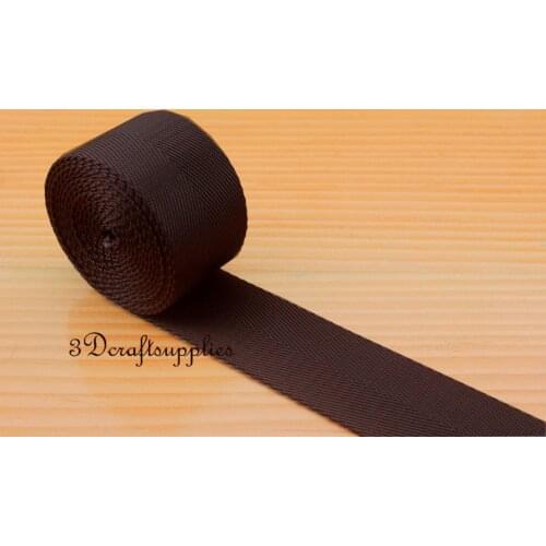 5 yards 1.5 inch heavy weight nylon webbing for key fob strap deep brown ZC52