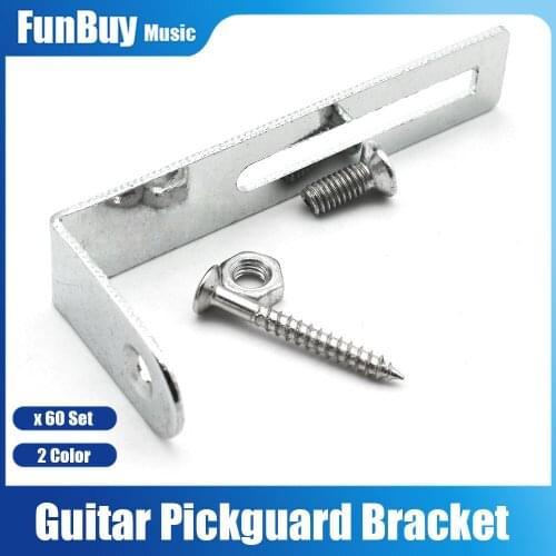 60set Silver Scratch Plate Support Pickguard Mounting Bracket for LP Electric Guitar Replacement Black/Chrome
