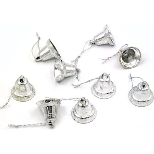 9pcs/lot plastic Jingle Bells Christmas Tree decoration pendant Christmas decorative gifts 3*4cm