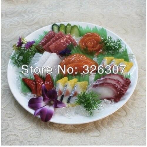 White Large sashayed model 3D food Menus Simulation platter of sashimi dishes model fake stereo sashimi food recipes