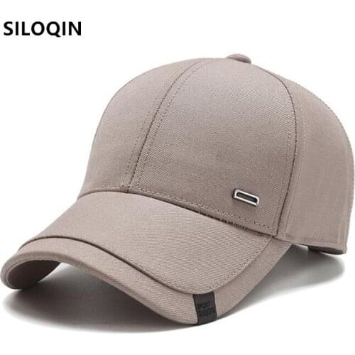 SILOQIN Adjustable Size Cotton Baseball Cap Mens Cap New Black Tongue Cap Middle-aged Male Bone Casual Sports Cap Snapback Hat