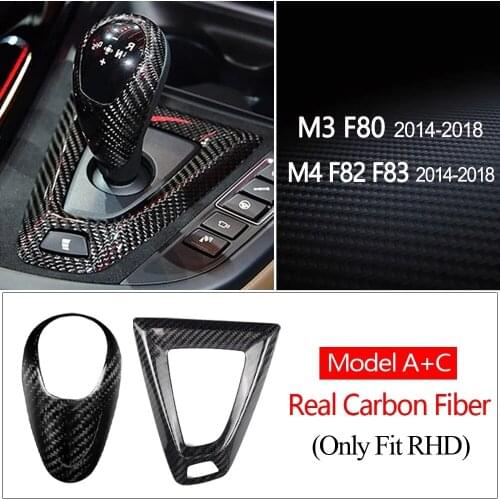 For BMW M4 F82 F83 2014 2015 2016 2017 2018 Genuine Carbon Fiber Gear Shift Knob Cover Trim Accessories