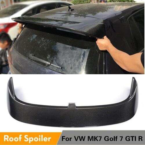 For Volkswagen VW Golf 7 VII GTI MK7 R 2014 - 2019 Rear Roof Spoiler Winfow Wing Lip Carbon Fiber / FRP