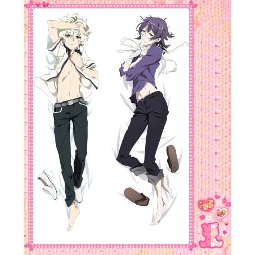 Anime Cartoon Kiznaiver Double-Sided Bolster Hugging Pillow Case Cover Pillowcase Peach Skin 2 Way / WT No.66054
