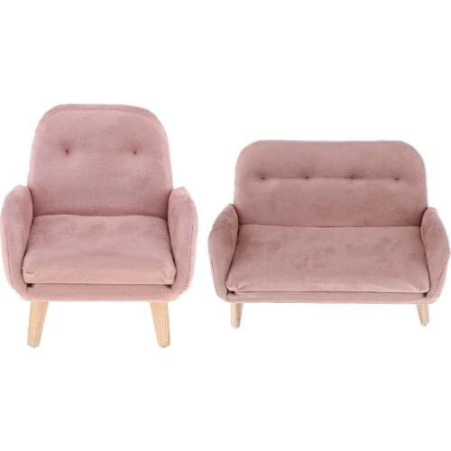 MagiDeal Miniature 1/6 Single and Double Sofa Couch Set Furniture Action Figure - 12in Dolls House AccessorIes