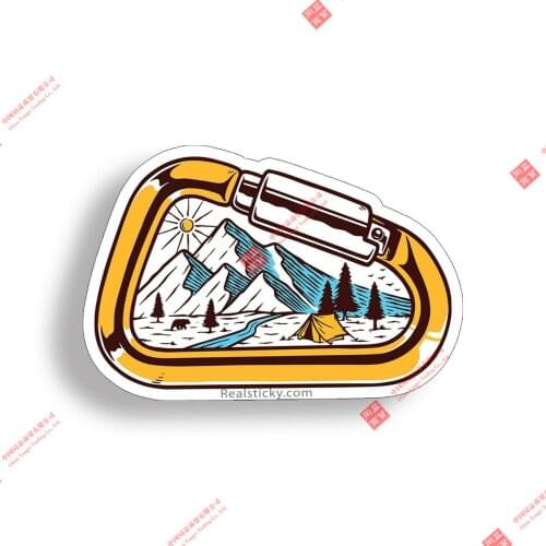 Interesting Car Carabiner Hiking Sticker Hike Mountain Climb Cup Car Vehicle Window Bumper Decal Car Decal Decoration Laptop
