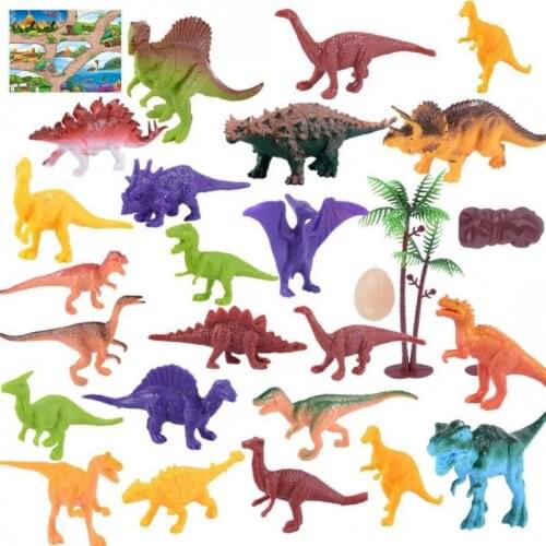 Dinosaurs Set With Map Toys Animal Model Action Figures Children Simulation For Boys Christmas Gift Cosplay Educational Game