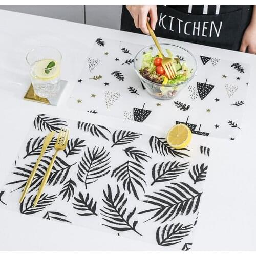 Creative Kitchen Transparent Western-style Table Mat Household Waterproof and Oil-proof European Table Mat Coaster and Bowl Mat