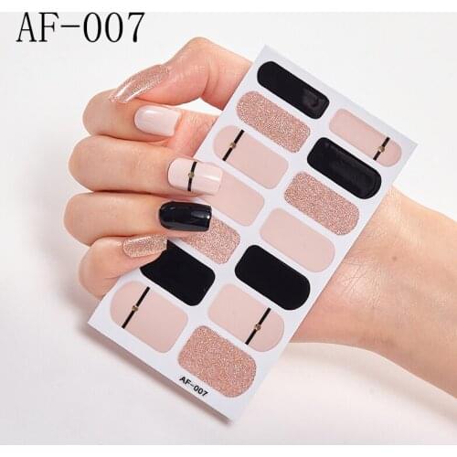 Lamemoria 14Tips AF Stickers Full Cover Wraps Decorations DIY Manicure Slider Nail Vinyls Nails Manicure Self-adhesive Decals