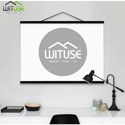 21-60cm DIY Magnetic Wooden Photo Frame Scroll Print / Poster / Picture Hanger Photo Poster Painting Wooden Hanging Home Decor