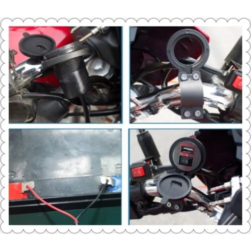 Motorcycle modified USB mobile phone charger with switch waterproof for Kawasaki Z1000 ZX10R ZX12R ZX6R ZX636R ZX6RR ZX9R