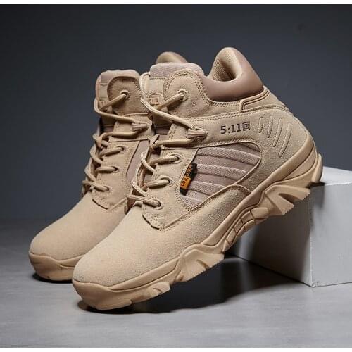 Outdoor Men Hiking Shoes Waterproof Tactical Combat Army Boots Desert Training Sneakers Climbing Athletic Shoes