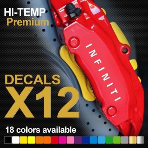 For 12Pcs Infiniti QX60 Q30 Q50 FX50 HI-TEMP PREMIUM BRAKE CALIPER DECALS STICKERS Car Styling