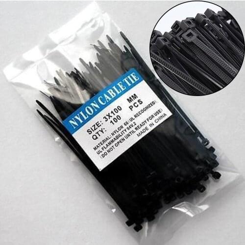 3*200mm Nylon Cable Ties Supplies 100pcs Self Locking Cycling Appliance