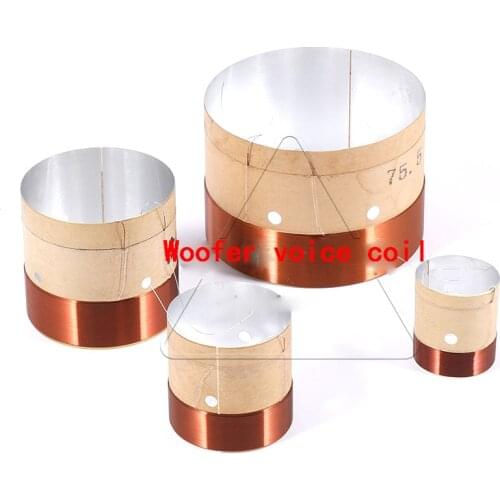 25.5~75.5mm Woofer Voice Coils Bass Speaker Repair parts 2-layer white aluminum