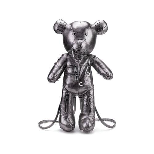 2020 New Fashion Pin Bear Female Backpack Punk Style School Bags Designer Backpacks for Adolescent Girls Gifts Violence