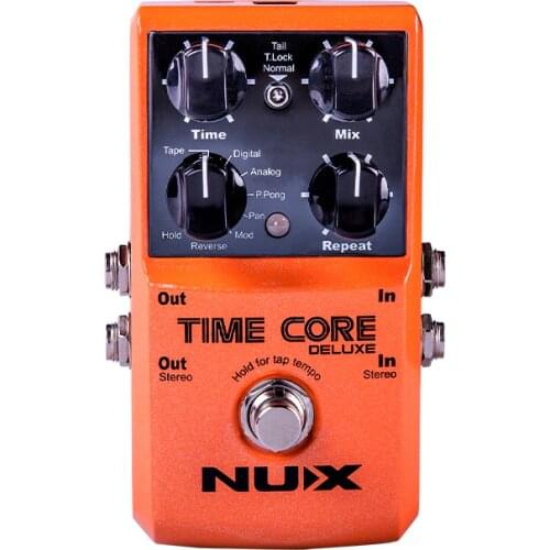 NUX Time Core Deluxe Multi Delay Guitar Effect Pedal 7 Delay Types with Looper Lock Stereo Connection Guitar Effects Accessories