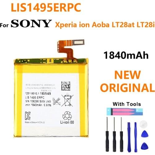 100% SONY batteria Original Replacement Phone Battery LIS1495ERPC For Sony LT28i Xperia ion Aoba LT28at With Free Tool 1840mAh