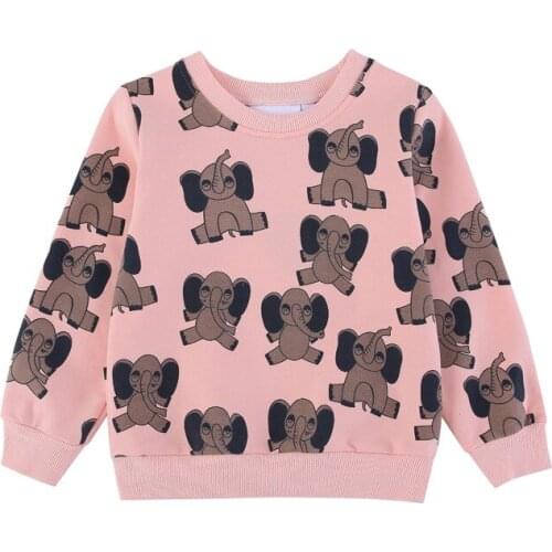1-8T Toddler Kids Baby Girl Cartoon Elephants Clothes Long Sleeve Sweaters Autumn Winter Girls Knitted Tops Blouse