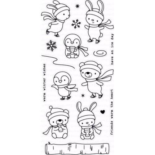 Penguin rabbit Transparent Clear Silicone Stamp Seal DIY Scrapbooking photo Album Decorative A0750