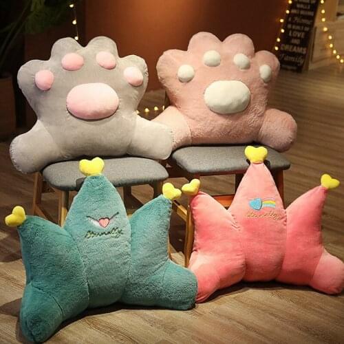 50 / 60CM Crown Bear Paw Waist Back Pillow Comfortable Soft Plush Stuffed Toy