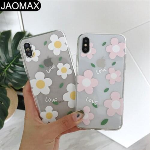 Jaomax Clear Floral Leaves Phone Case For iPhone 11 XR XS Max 7 8 6s Plus 5s SE Flowers Soft TPU Transparent Back Cover Capa