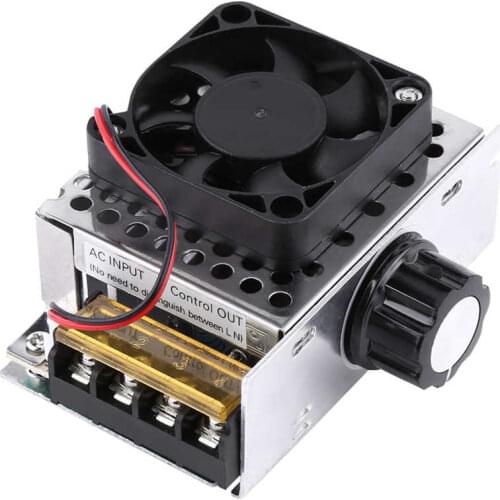 4000W SCR Electric Voltage Controller Regulator Dimmer Temperature Motor Speed Controller With Fan