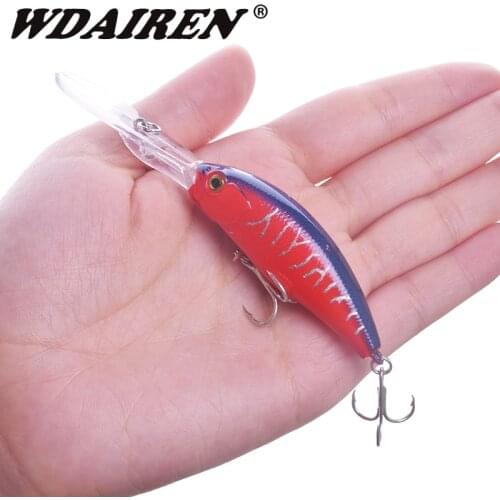 1Pcs Fishing Minnow Hard Lures Topwater Deep diving Trolling Wobbler 9.5cm 8g 3D Eyes Baits Bass Trout Pike Fishing Tackle