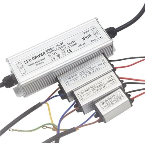 Constant Current LED Driver Waterproof IP65 10W 20W 30W 50W 100W AC 100V-240V Input 110V 220V Lighting Transformer