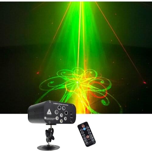 Sharelife 128 RG Laser Gobos Projector Light Mixed RGBW LED Effect Remote DJ Party Home Gig Stage Lighting YSH-8Len-RG