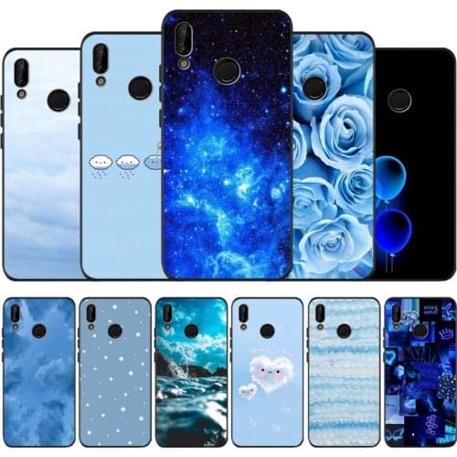 Blue black soft Phone Case for huawei P40 P30 P20 P10 Pro lite P9 Lite nova 4E 6SE Psmart 2019 Y6 9 Prime