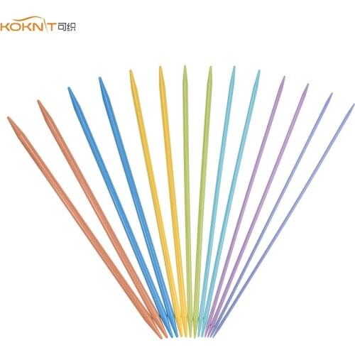 KOKNIT 14pcs Knitting Needles Platic Double Pointed 4.0mm-10.0mm Yarn Weave Knitting Needles Hook Sweater Scarf Needlework Tools