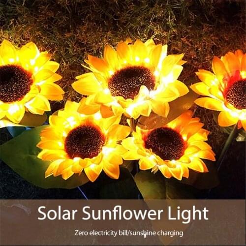 LED Solar Flower Light Power Outdoor Waterproof Lamps Garden Path Lawn Patio Garden Decoration Landscape Lighting Home Decor