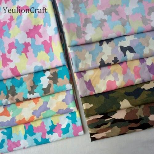 Chzimade 1M Camouflage Spandex Cotton Printed Fabric for Camo Bag Outdoor Cloth Fabric Diy Home Textiles