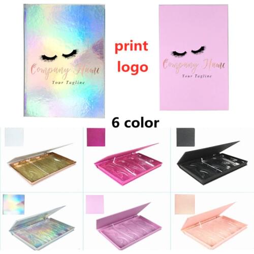 Print logo Eyelash Packaging Box Wholesale 4 paris 3D Mink Lashes Bulk Empty Box 25mm Mink Eyelashes Cases False Eyelashes Box