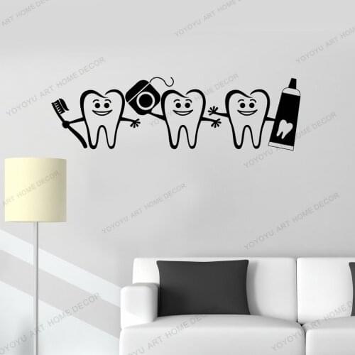 YYOYOYU Healthy Teeth Bathroom Dental Care Dentist Vinyl Wall Decal Removable Decor Art Mural Wall Stickers WQ15