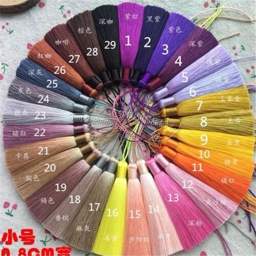 10pcs 8cm long 0.8CM wide Small DIY Jewelry Accessories Rayon silk tassel earring Bookmarks Hanging tassel Dress Clothing