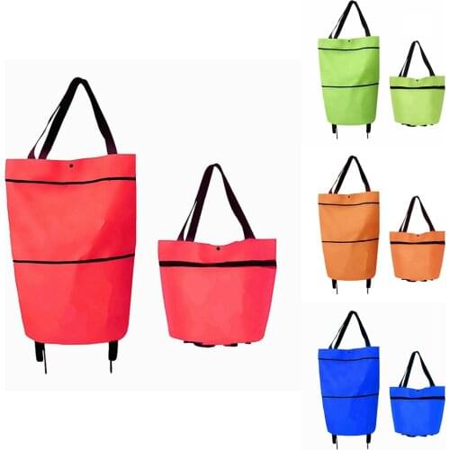 1pc Fully Insulated Shopping Trolley Grocery Luggage Carrier Cart Bag With 2 Wheels