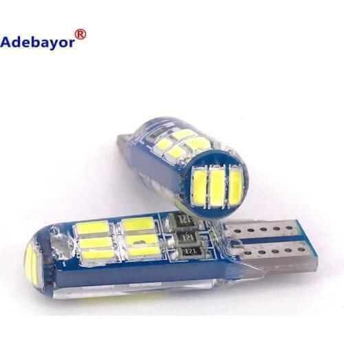 100 PCS T10 W5W 194 Car LED Bulbs 12V 3014 15 SMD White Silicone Auto Trunk Lights Parking Light Interior Dome Reading Lamp Bulb