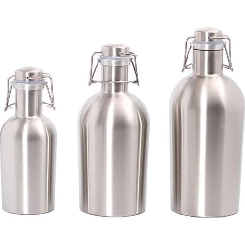2000ml Large Capacity Red Wine Keg Vacuum Bottle Whisky Liquor Bottle 304 stainless steel 304 Alcohol Vokda Hip Flask Handle Lid