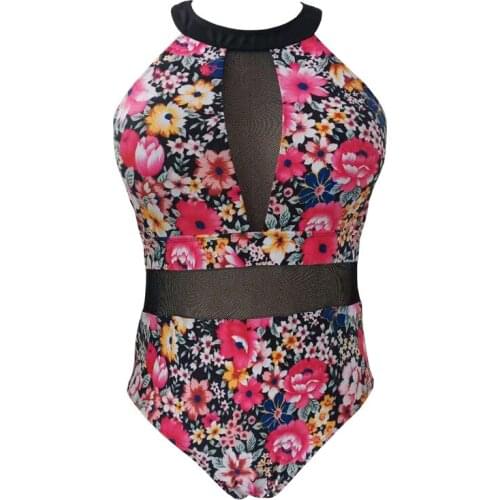 2021 how new women swimsuit womens one-piece triangle printing mesh plus size plus size woman stitching swimwear