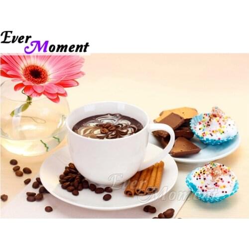 Ever Moment Diamond Painting Decoration For Home Coffee Dessert 5D DIY Full Square Mosaic Diamond Embroidery Decoration ASF1480