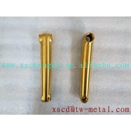 Anodized titanium BMX bicycle crank arm golden titanium bmx bikecrank arm colorful BMX bike crank arm custom titanium BMX crank