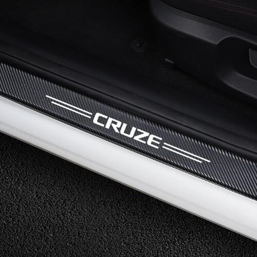 4PCS Car For Chevrolet Cruze Door Sill Sticker Auto Door Threshold Protector Decal Carbon Automobile DIY Tuning Car Accessories