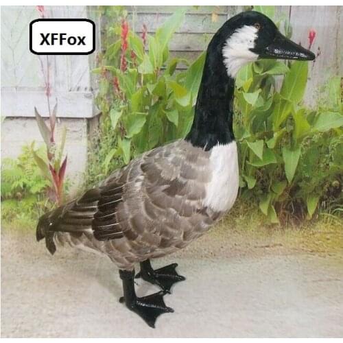 Big real life wild goose model foam&feather simulation gray bird gift about 55x45x20cm xf0786