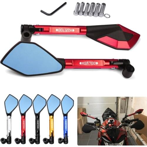 CNC Aluminum Motorcycle Bluish Reverse Side Mirrors Motorbike Rear view Mirrors For YAMAHA XSR900 XSR 900 xsr-900 2015-2021 2016