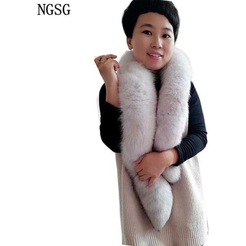 Custom Long whole Fox Tail Fur Scarves Genuine Real Fox Fur Scarf Women Luxury Designer Winter Thick Warm Natural Fur Shawl