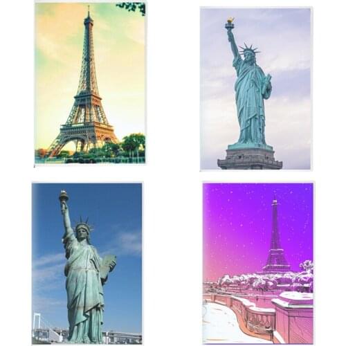 Eiffel Tower Notebook La Tour Eiffel Notepad Statue of Liberty Dairy Libreta Pequeña Note Book Travel Journal For School Supplie