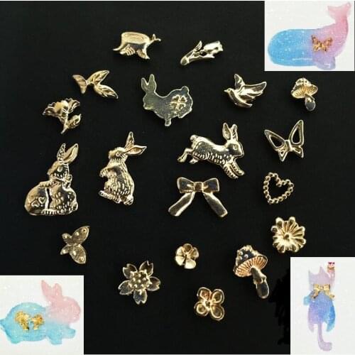 Love butterfly rabbit flowers metal material epoxy mold makeing jewelry filling for DIY jewelry